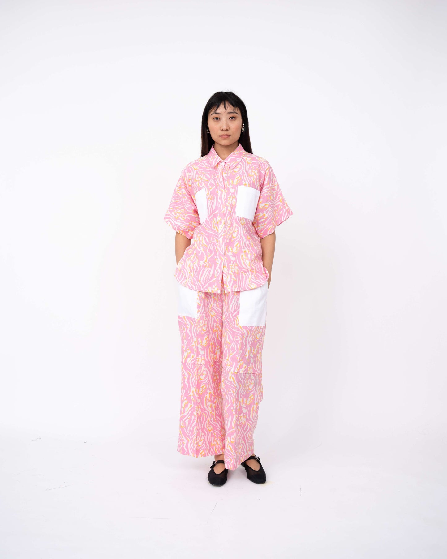 Pink Wave Pleated Day Pant
