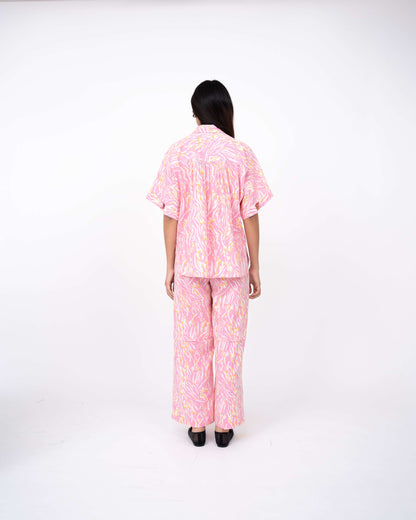 Pink Wave Pleated Day Pant