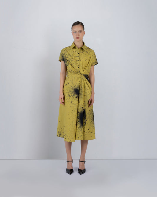 Wrap Dress in Splatter Print