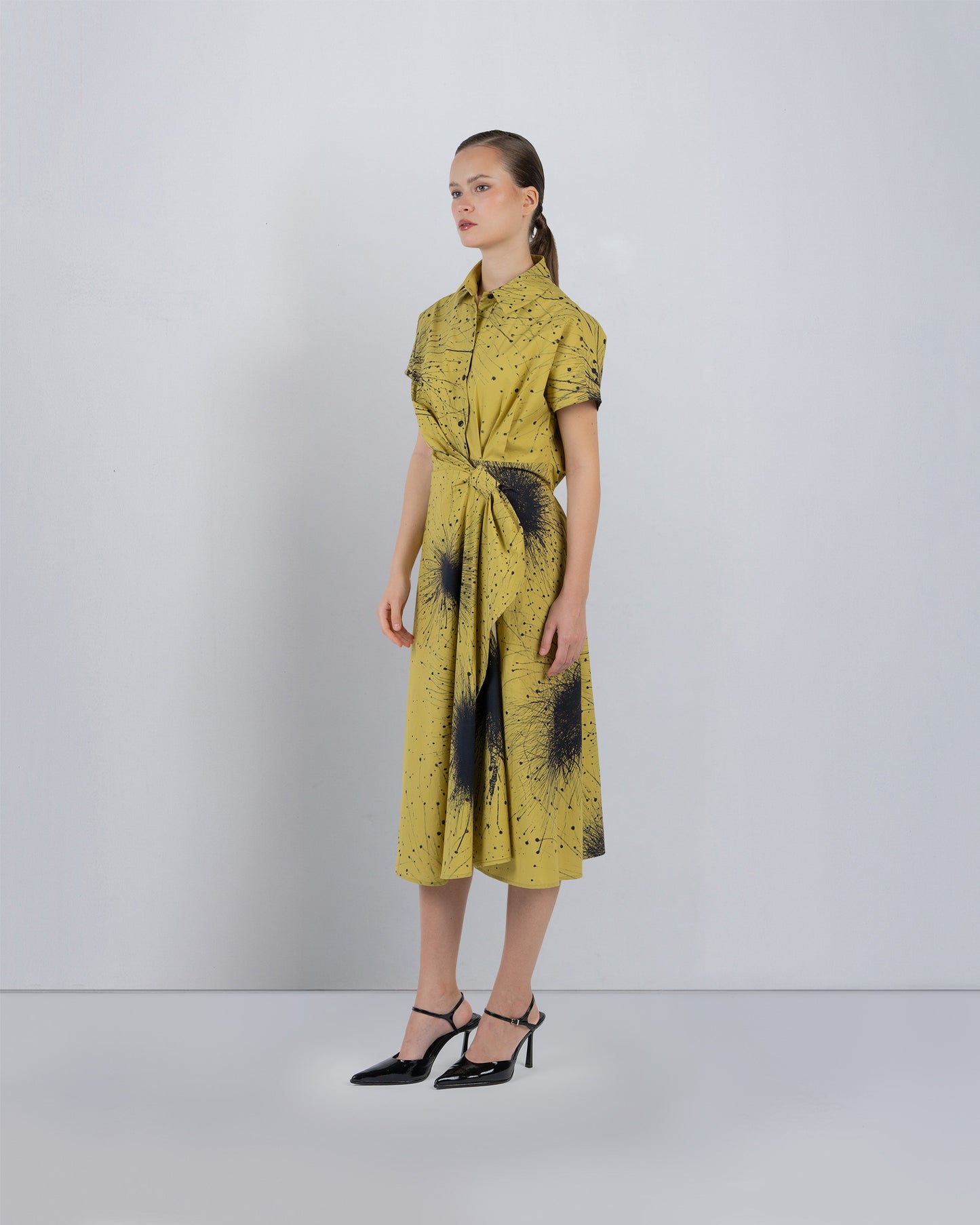 Wrap Dress in Splatter Print