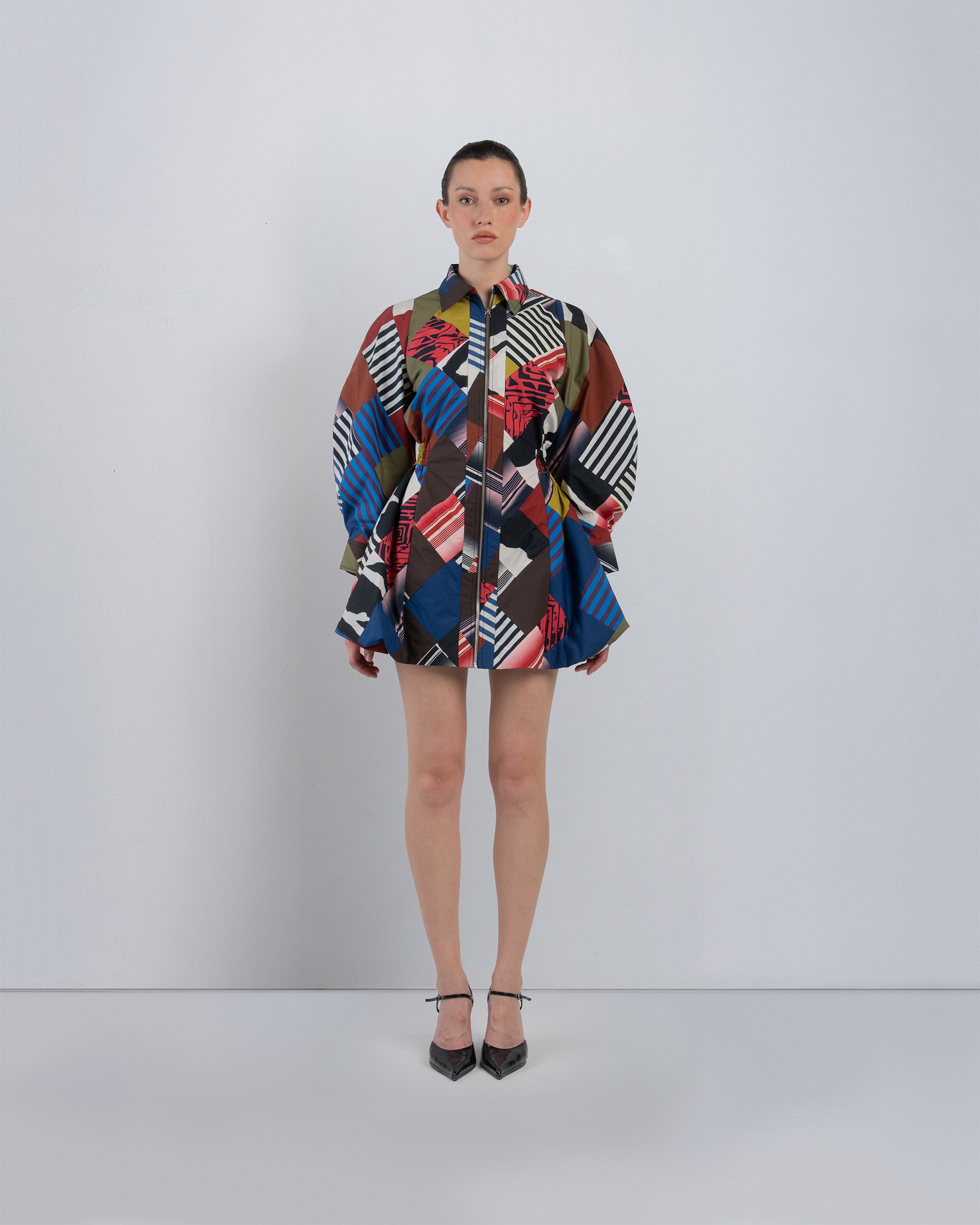 Mosaic Bubble Hem Dress