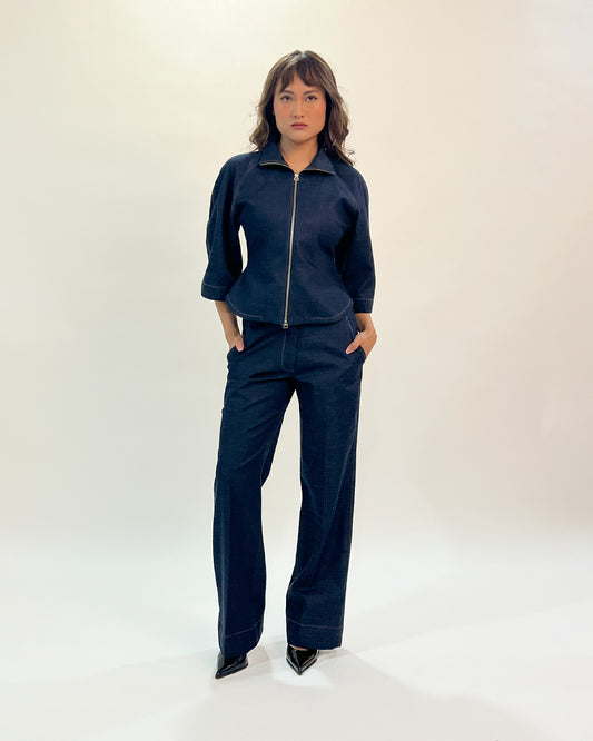 Flared Denim Pants