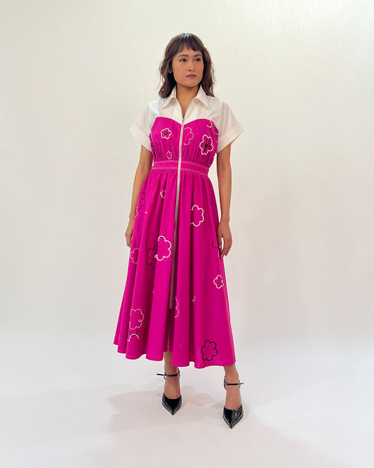 Ditsy Cup Zip Dress