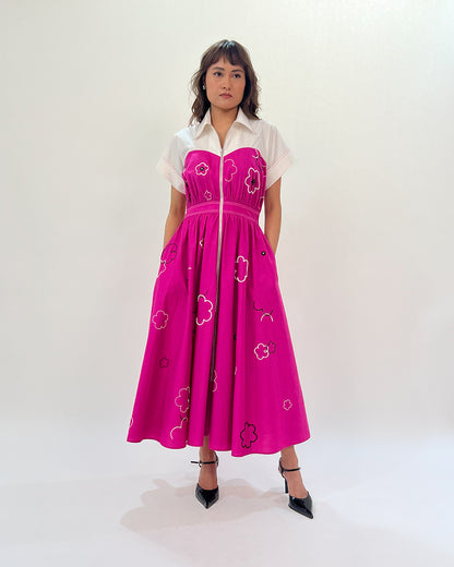 Ditsy Cup Zip Dress