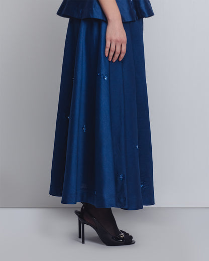 Navy maxi dress with zip detail | Handcrafted sustainable fashion | Made-to-order in 15 days – Leh Studios