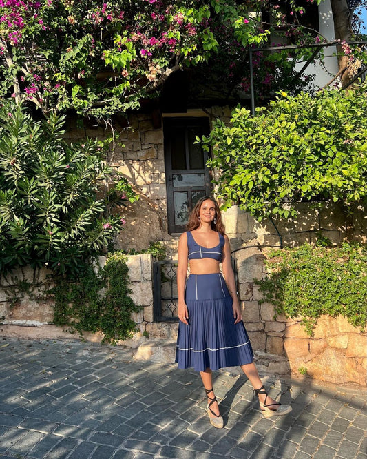 Fan Pleated Skirt